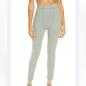 Skims mineral green waffle knit leggings